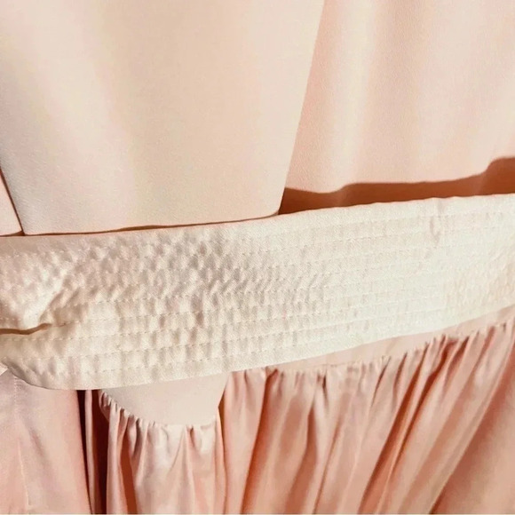 NWT Vera Wang White V-Neck Halter Gown Bridesmaid Dress with Sash Blush Wedding - Picture 9 of 13